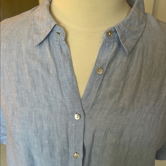 Beachy Blue Button-Up Shirt Dress - Picture 4 of 7